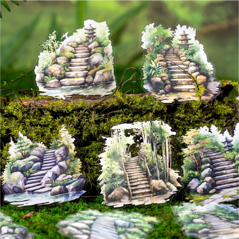 Forest Stairs Stickers | 10 PCS