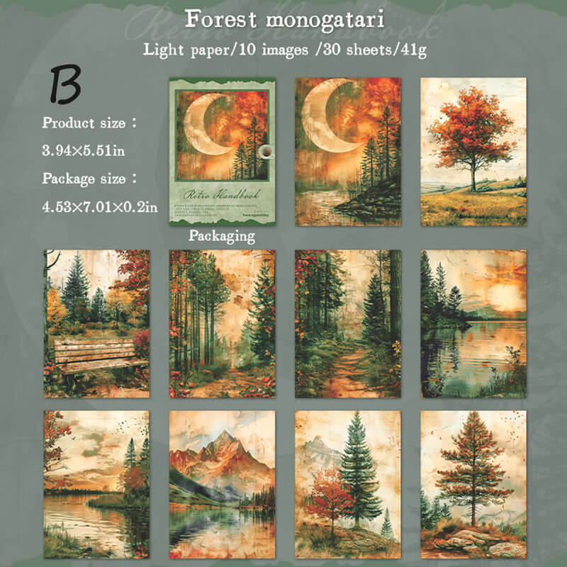 Forest Story Art Journaling Paper | 30 PCS