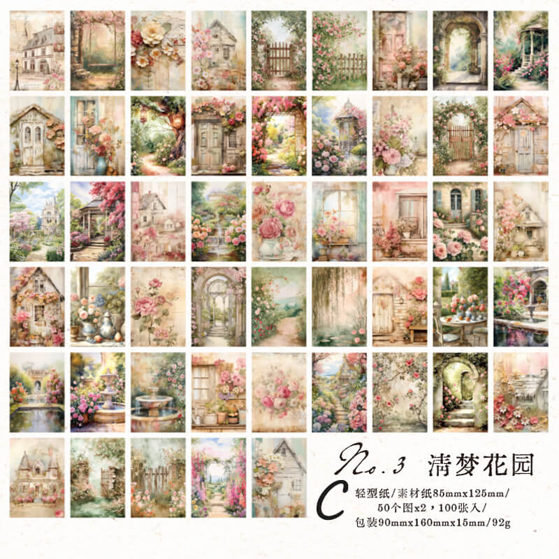 Garden Whispers Scrapbooking Paper | 100 PCS