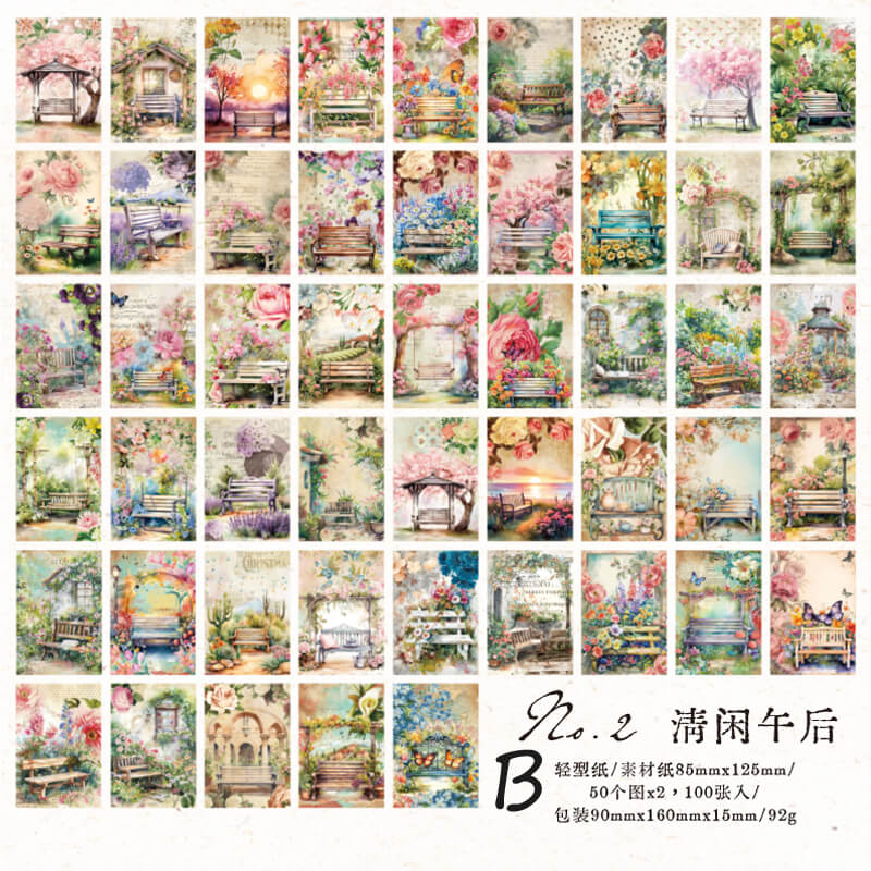 Garden Whispers Scrapbooking Paper | 100 PCS