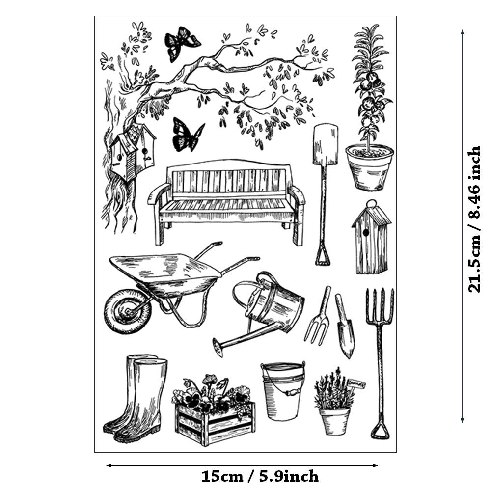 Gardening Life Clear Stamp