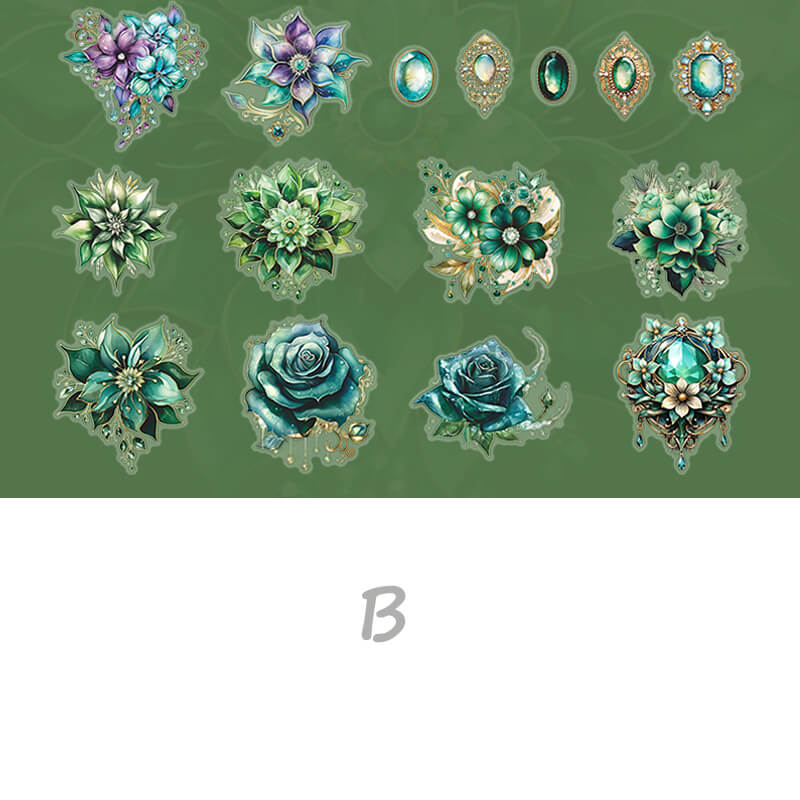 Gemstone Flowers Sticker | 30 PCS