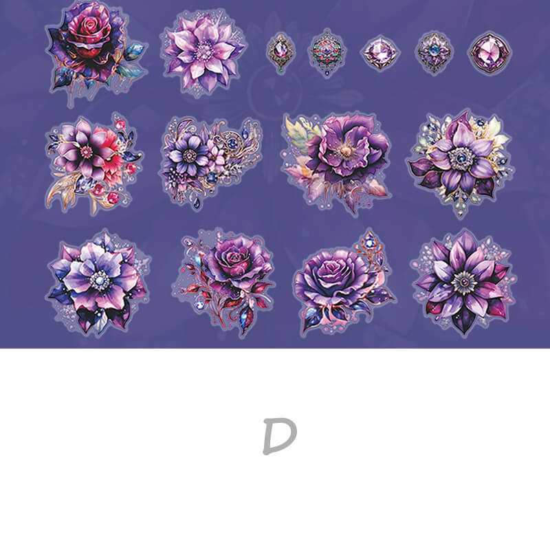 Gemstone Flowers Sticker | 30 PCS