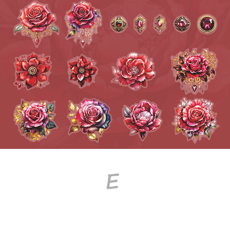 Gemstone Flowers Sticker | 30 PCS