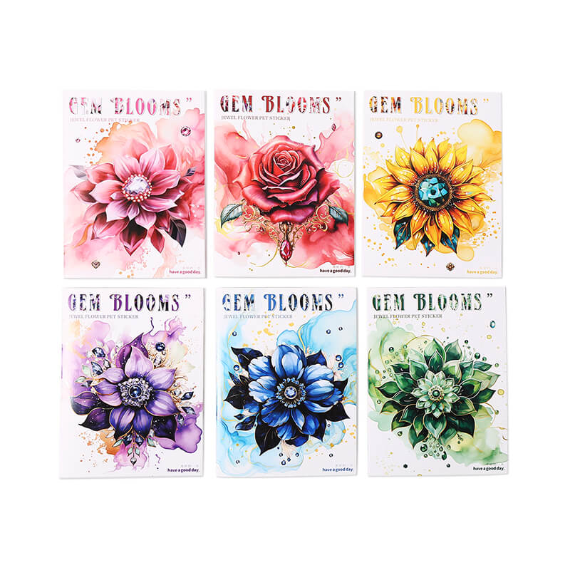 Gemstone Flowers Sticker | 30 PCS