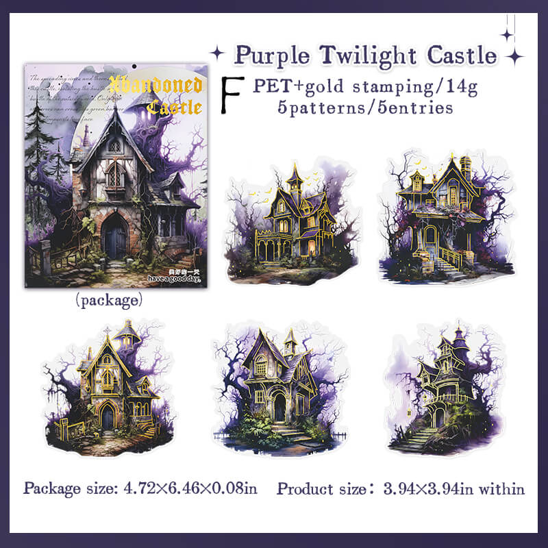 Gothic Abandoned Castle Stickers | 5 PCS