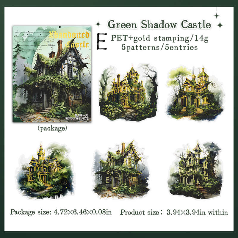 Gothic Abandoned Castle Stickers | 5 PCS