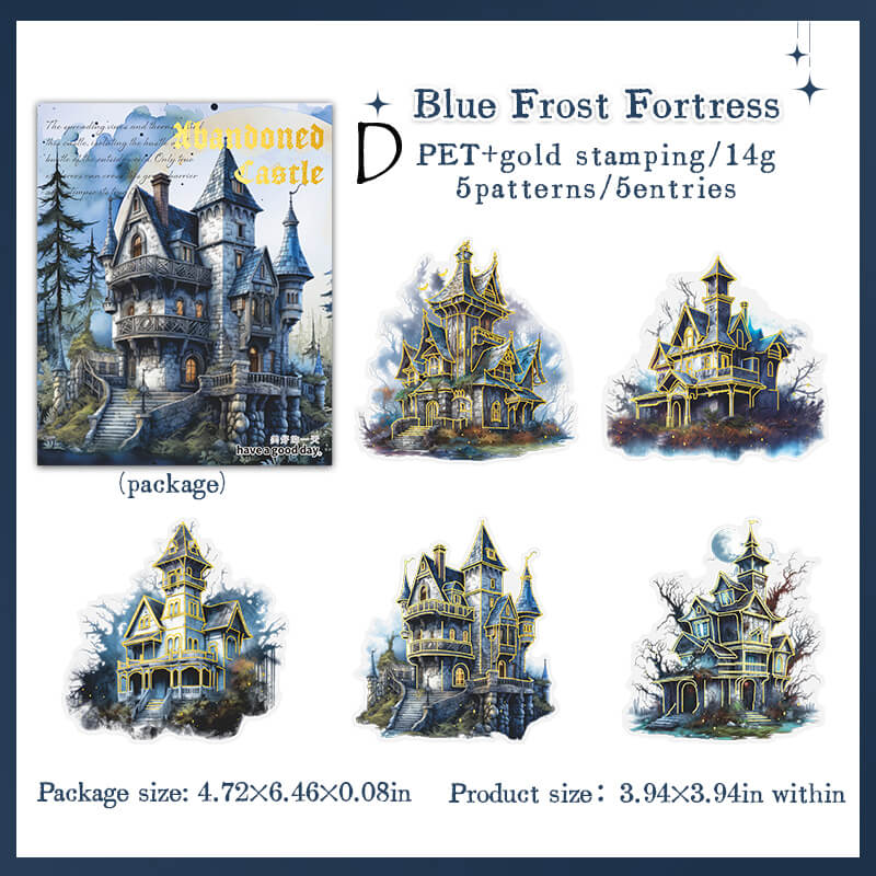 Gothic Abandoned Castle Stickers | 5 PCS