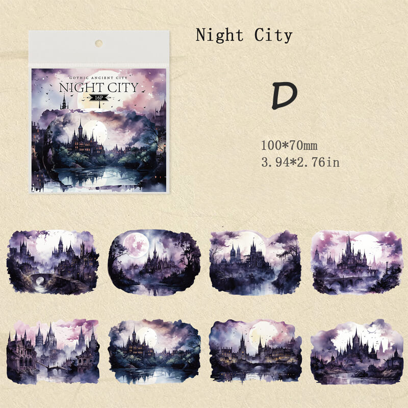 Gothic Ancient City Stickers | 16 PCS