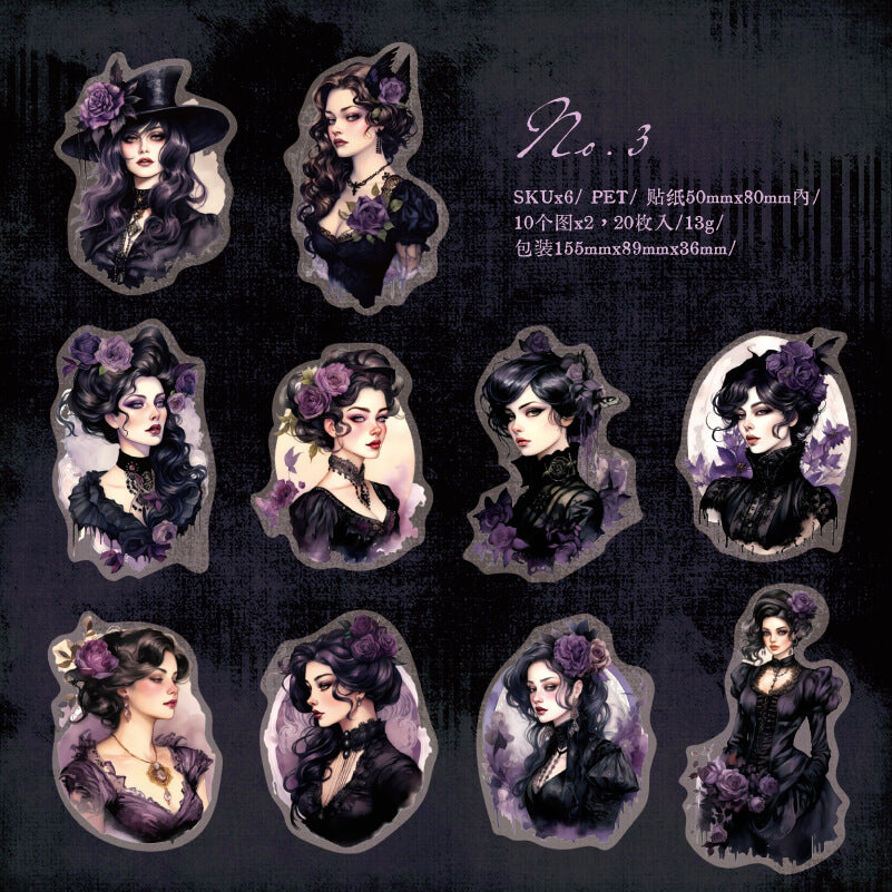 Gothic Girls Stickers | 20 PCS