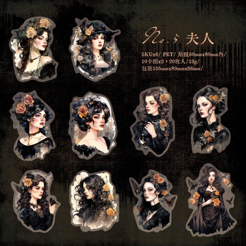 Gothic Girls Stickers | 20 PCS