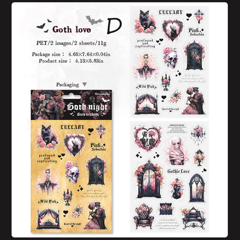 Gothic Night Stickers | 2 PCS