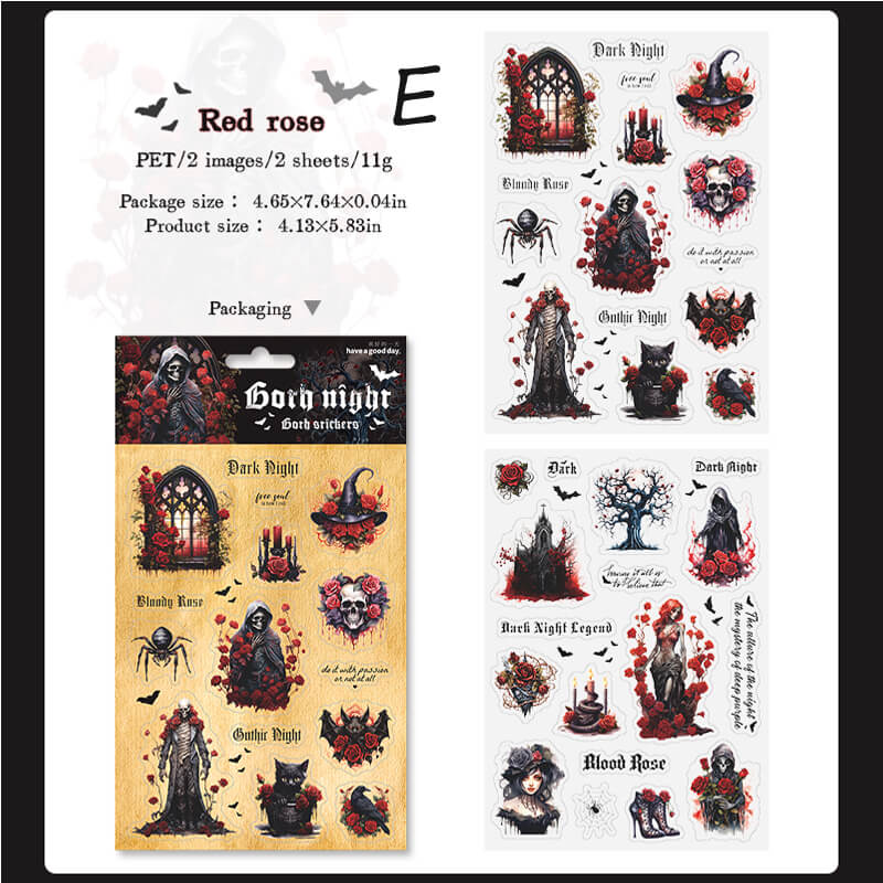 Gothic Night Stickers | 2 PCS