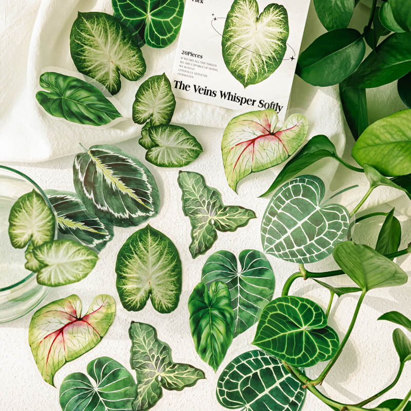 Green Leaf Stickers | 20 PCS