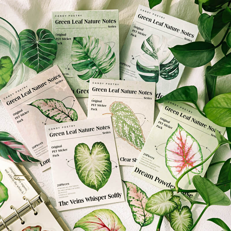 Green Leaf Stickers | 20 PCS