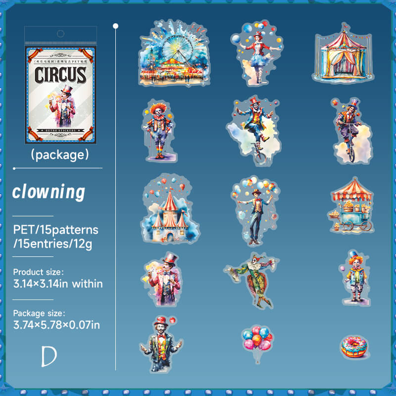 Happy Circus Stickers | 15 PCS