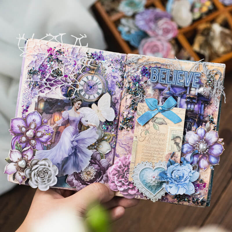 Hard Card Scrapbook Flowers | 20 PCS