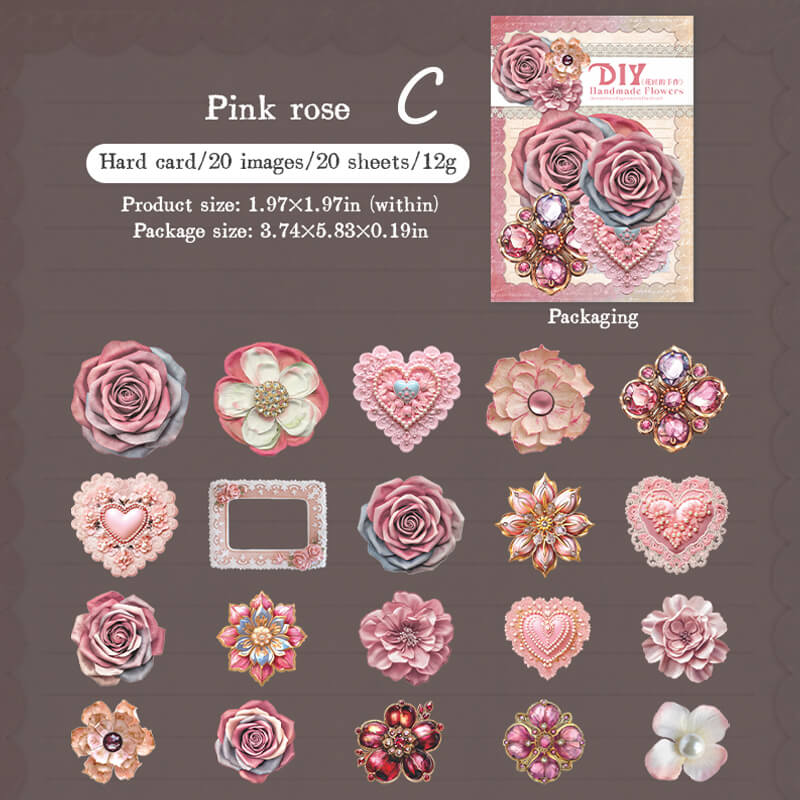 Hard Card Scrapbook Flowers | 20 PCS