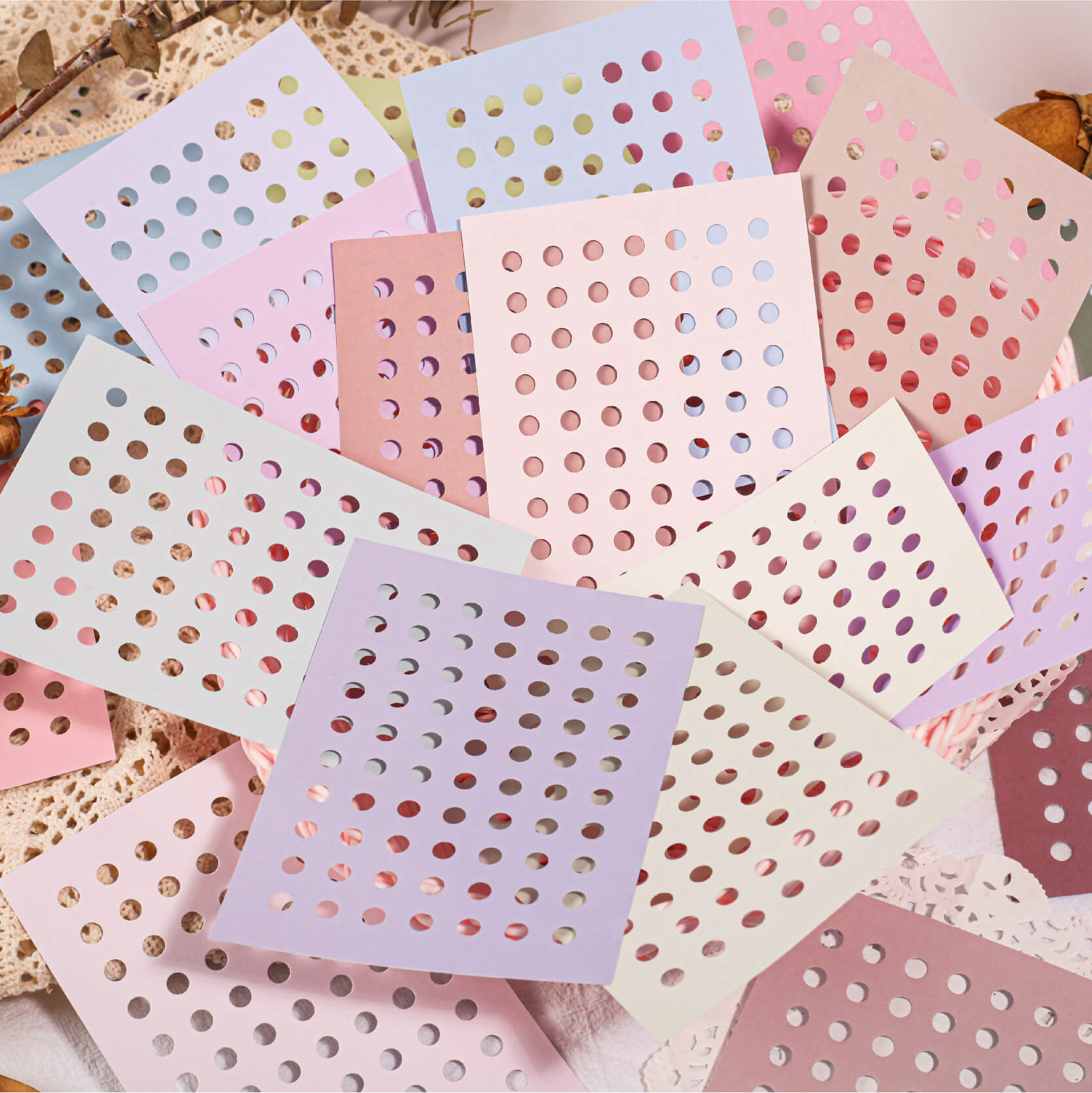 Hole Paper Scrapbooking Paper | 10 PCS