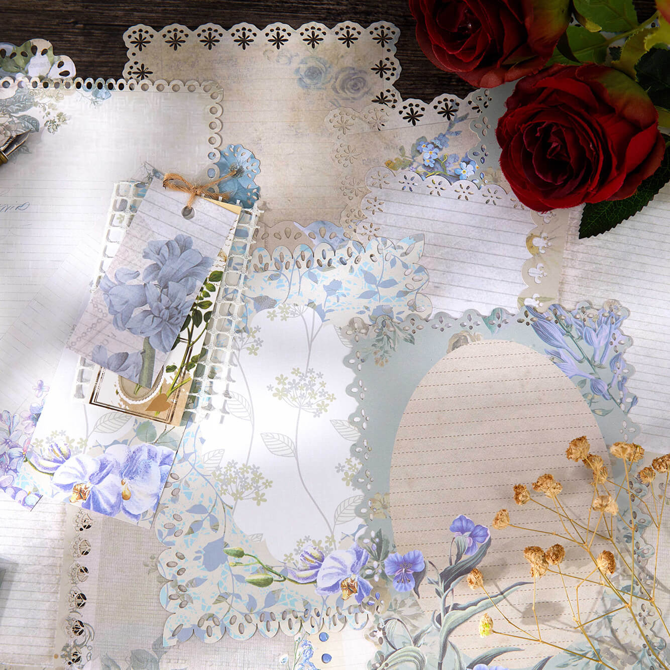 Hollow Lace Scrapbooking Paper | 10 PCS