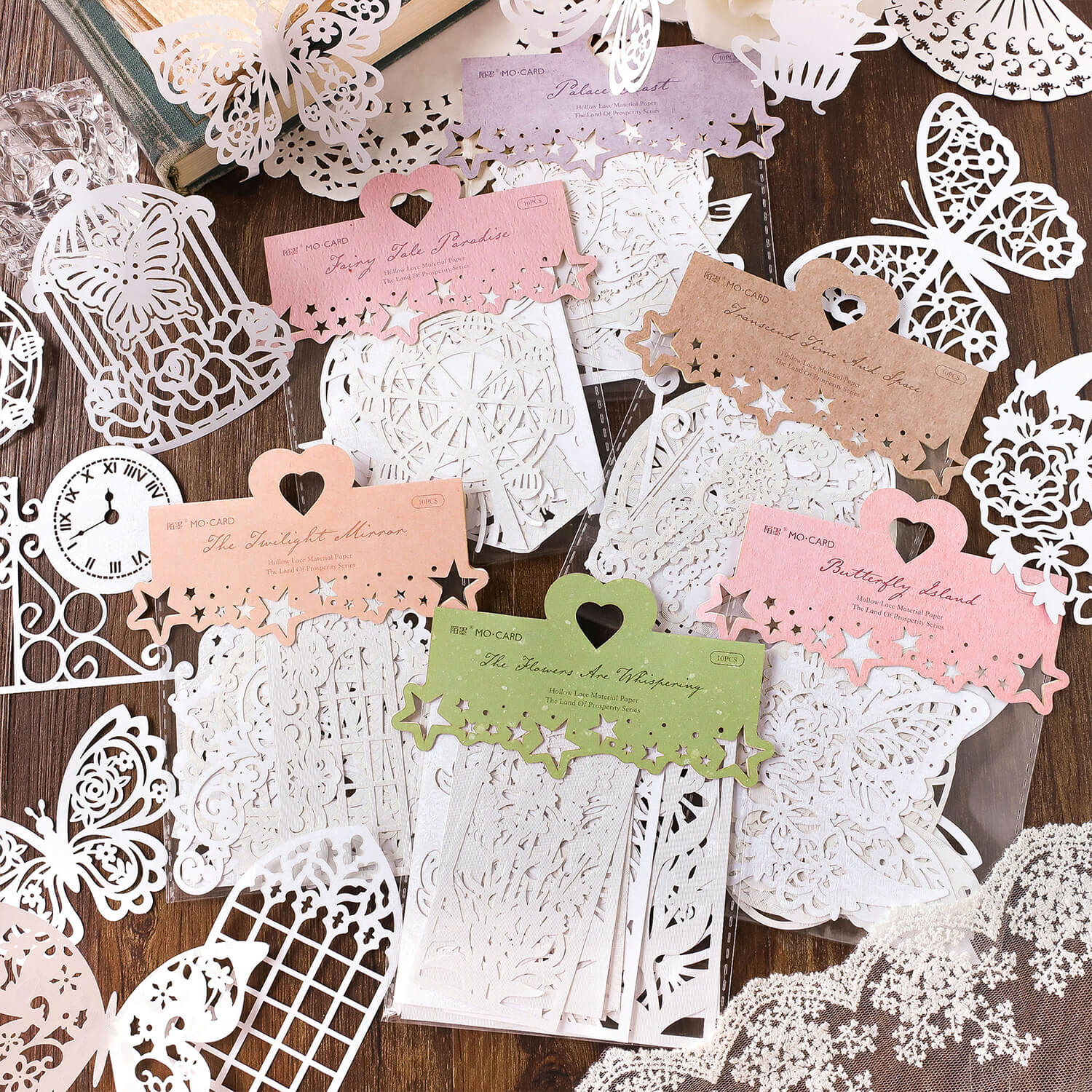 Hollow Lace Scrapbooking Paper | 10 PCS