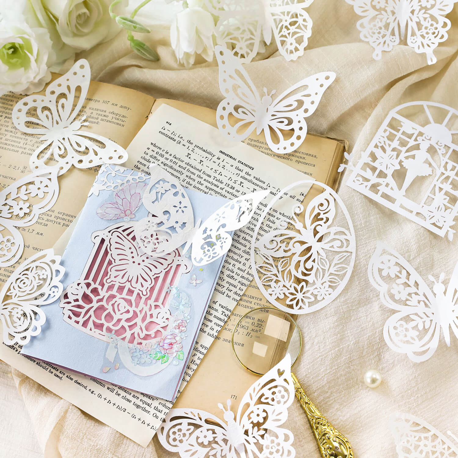 Hollow Lace Scrapbooking Paper | 10 PCS