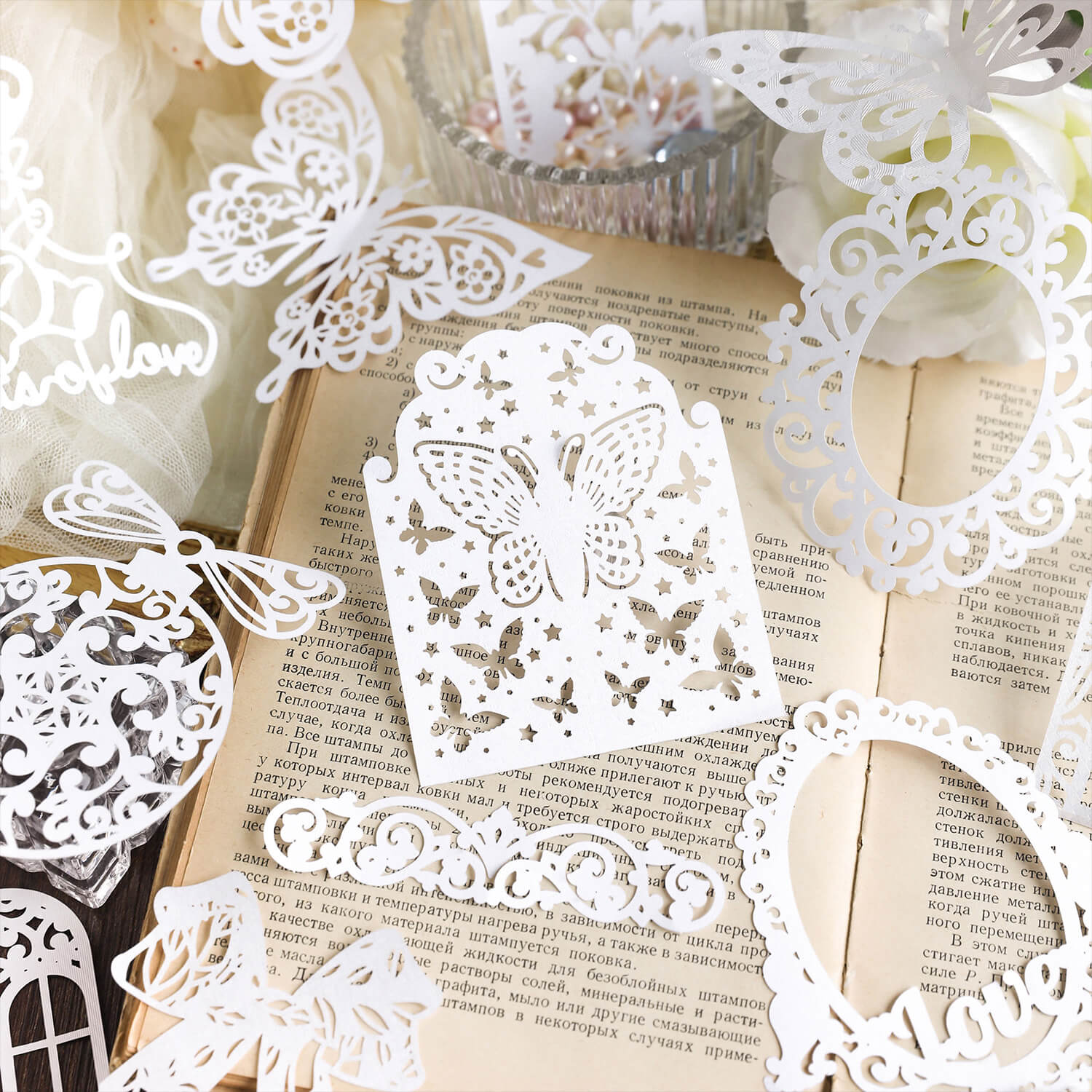 Hollow Lace Scrapbooking Paper | 10 PCS