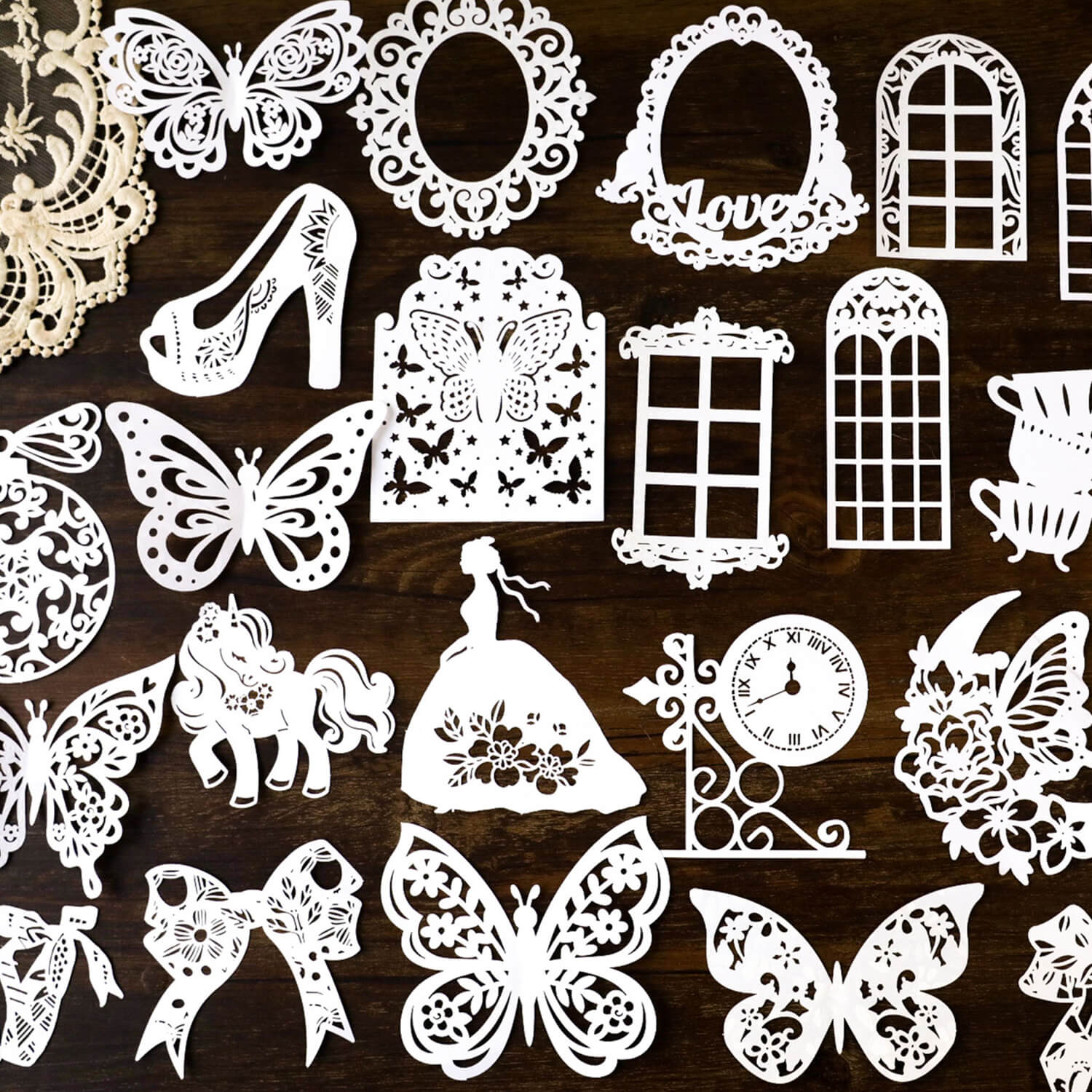 Hollow Lace Scrapbooking Paper | 10 PCS