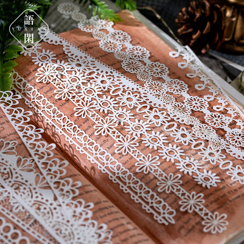 Hollow Lace Waltz Collage Paper | 16 PCS