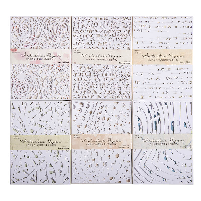 Hollow Texture Art Paper | 20 PCS