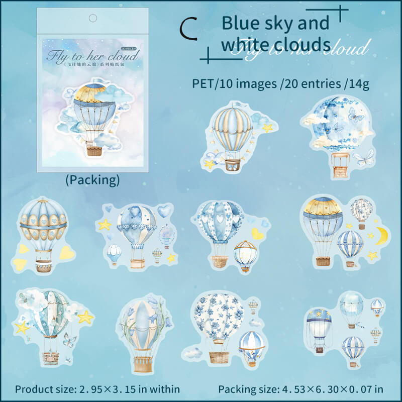 Hot Air Balloon Stickers | 20 PCS