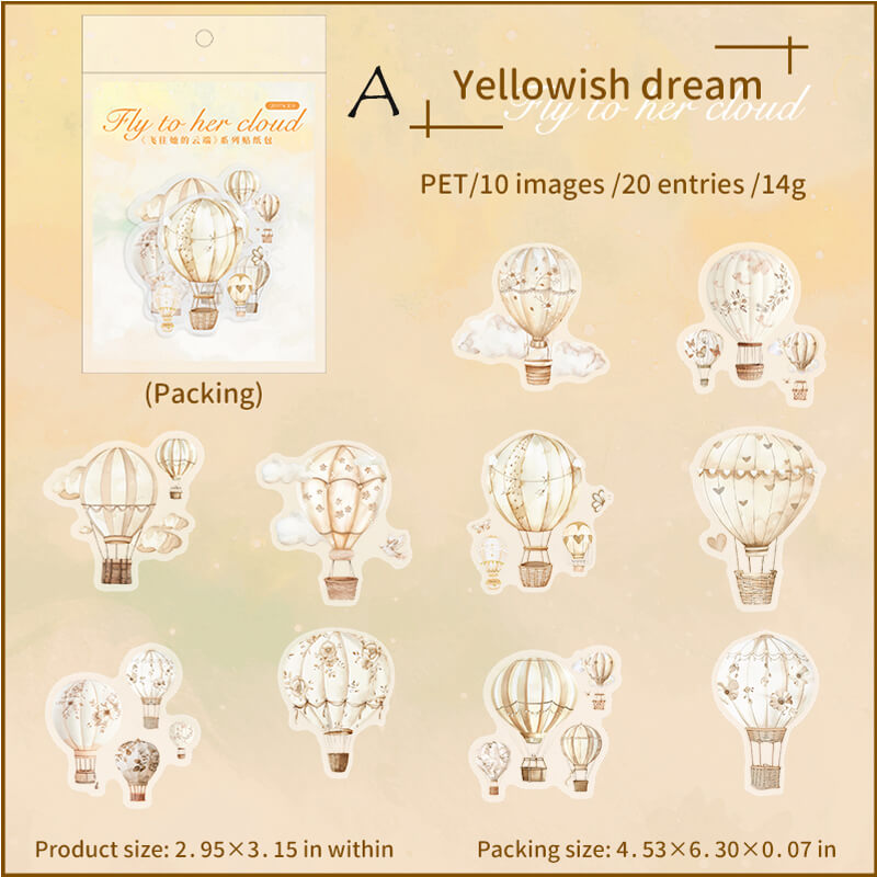 Hot Air Balloon Stickers | 20 PCS