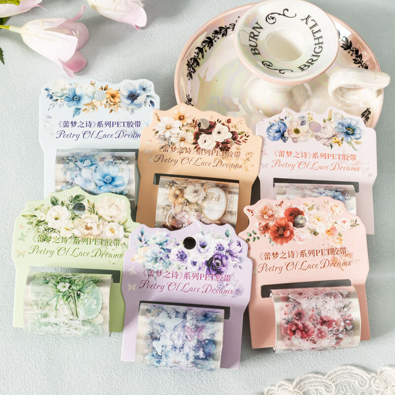 Lace Flowers PET Tape | 1 Roll