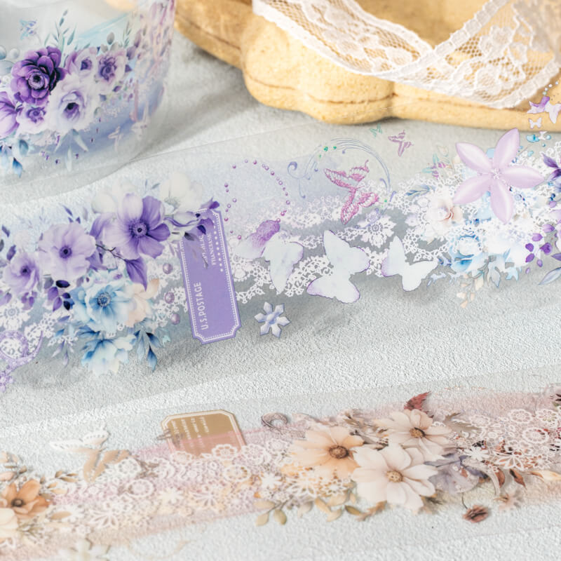 Lace Flowers PET Tape | 1 Roll