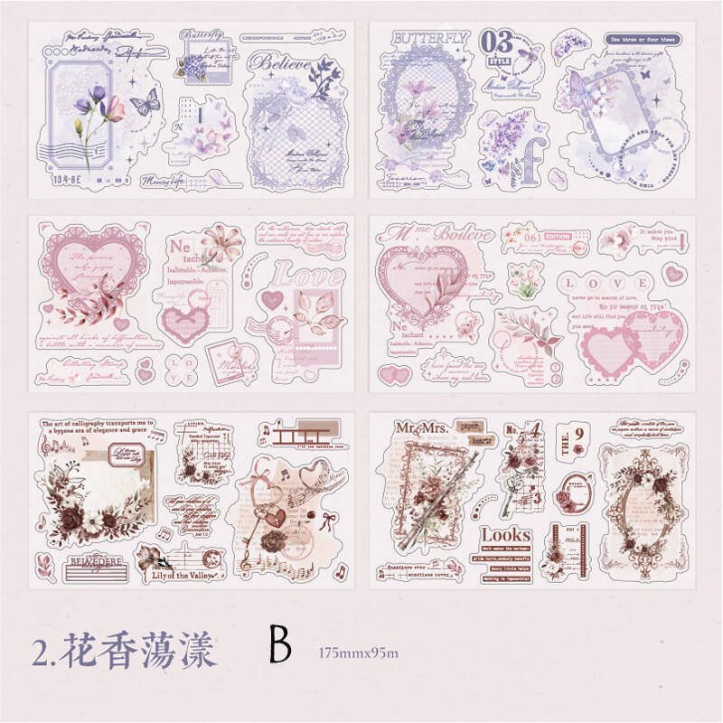 Lace Flowers Sticker Books | 12 PCS