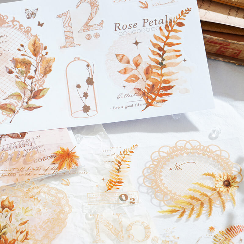 Lace Flowers Sticker Books | 12 PCS