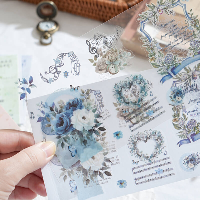 Lace Flowers Sticker Books | 12 PCS