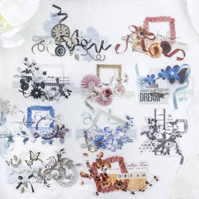 Lace Flowers Stickers | 10 PCS