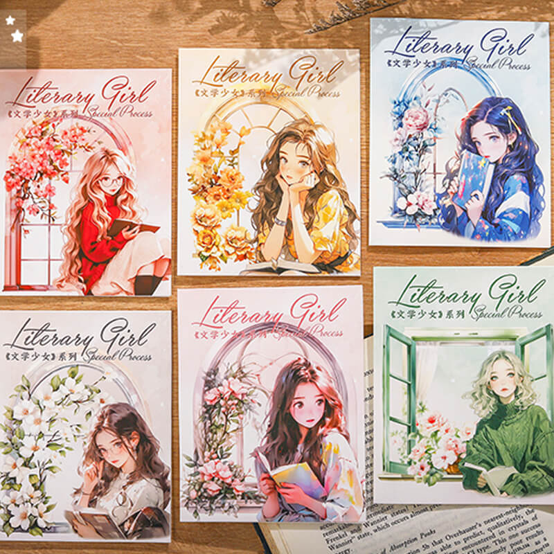 Literary Girl Sticker | 10 PCS