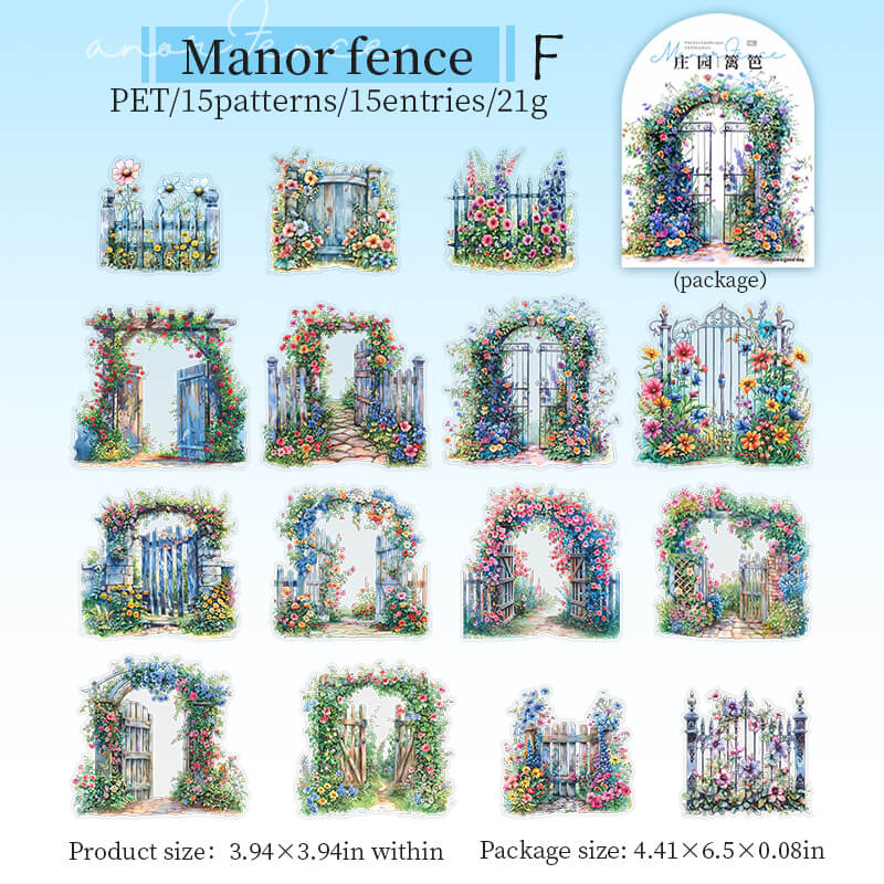 Manor Fence Stickers | 15 PCS