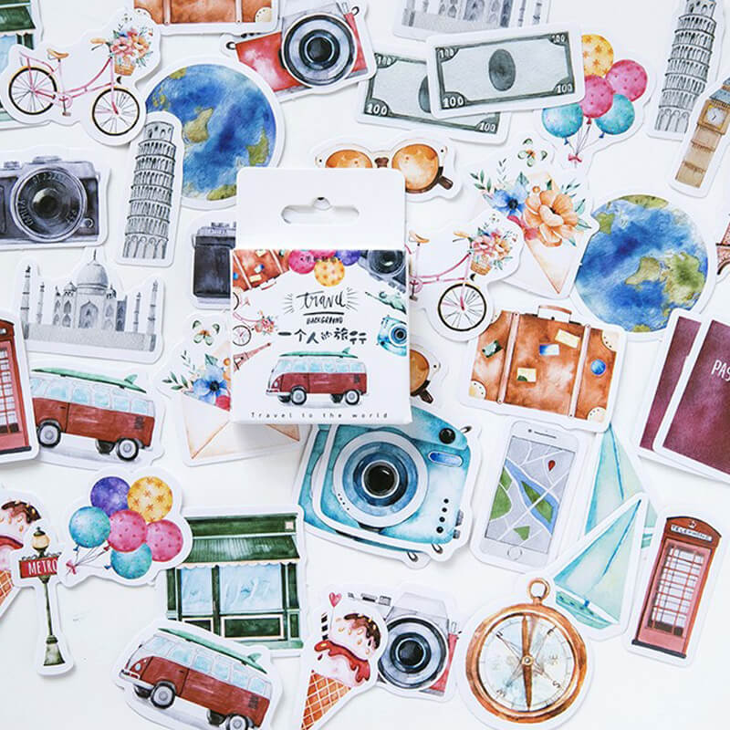 Mini Travel Items Stickers | 46 PCS