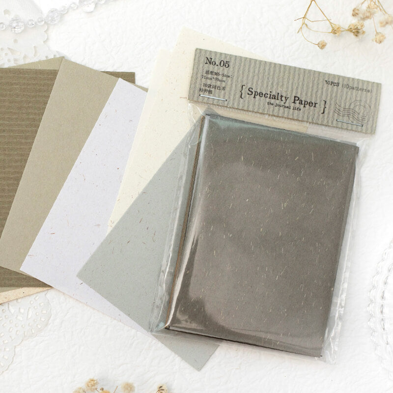 Mixed Specialty Paper Scrapbooking Paper | 30 PCS