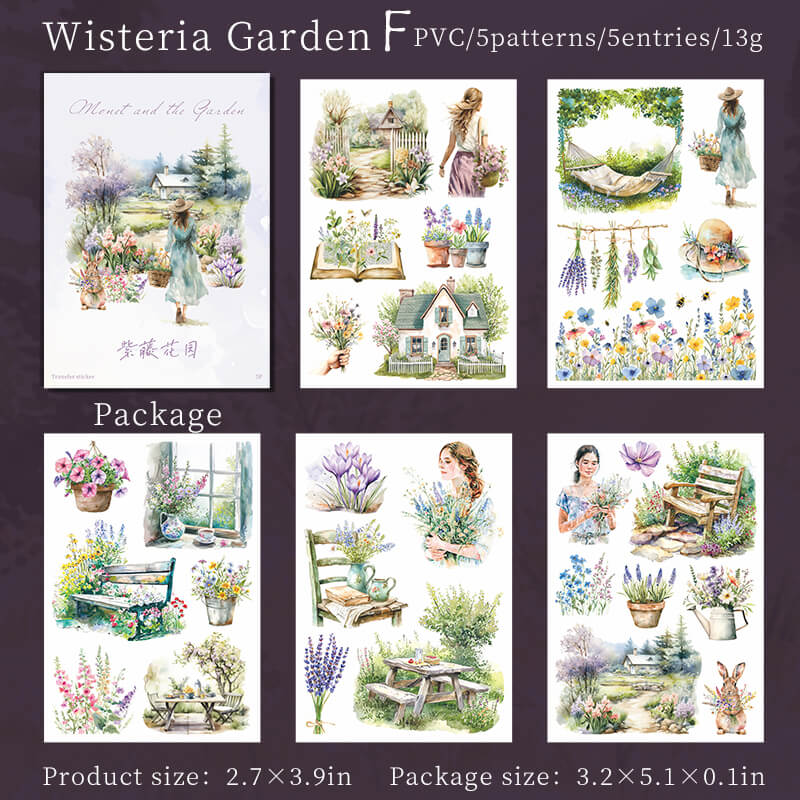 Monet and Garden Stickers | 5 PCS