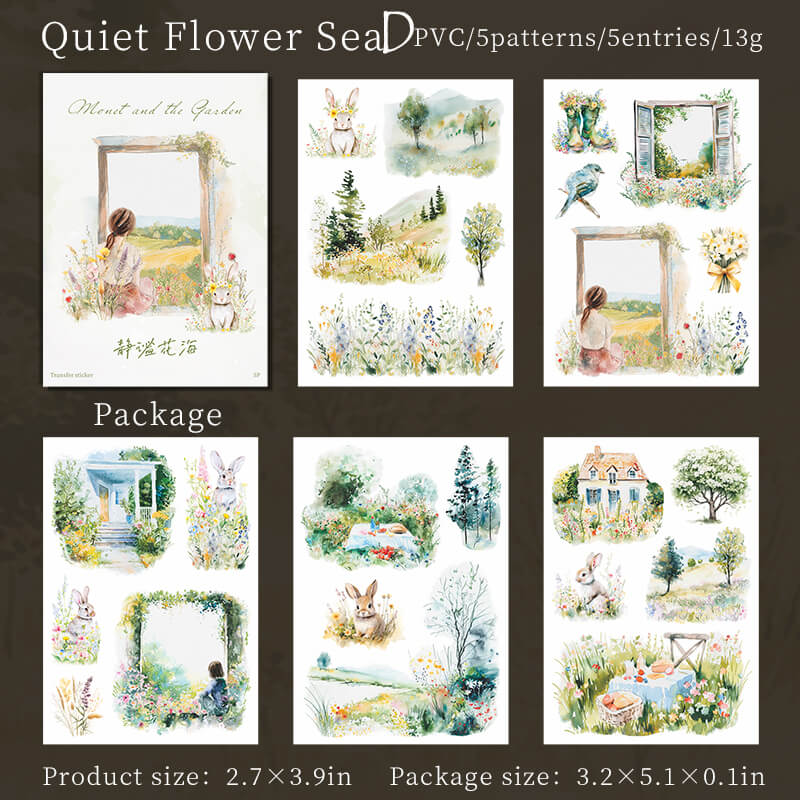 Monet and Garden Stickers | 5 PCS