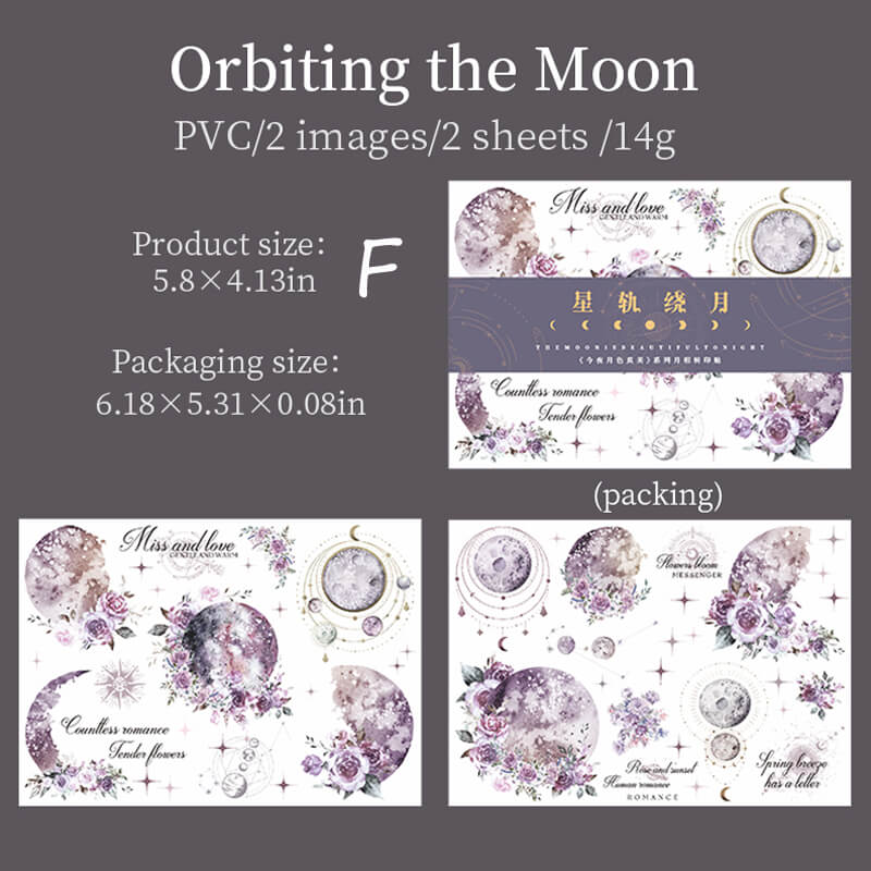 Moon Phases Transfer Stickers | 2 PCS