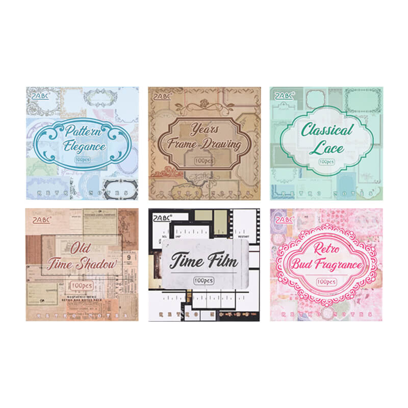 Nostalgic Labels Scrapbooking Paper | 100 PCS