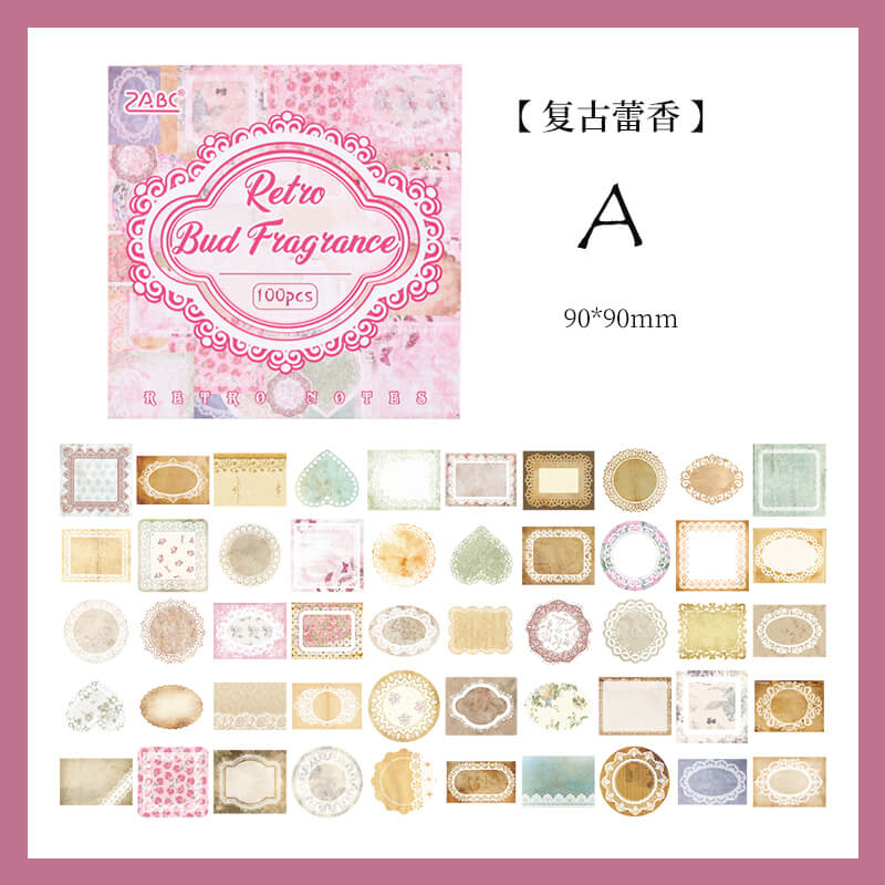 Nostalgic Labels Scrapbooking Paper | 100 PCS