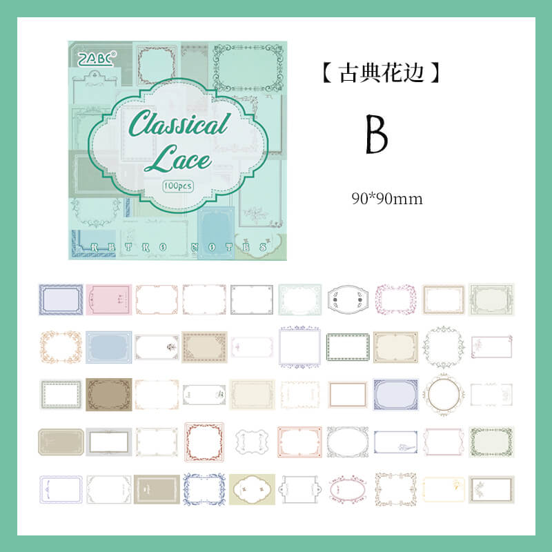 Nostalgic Labels Scrapbooking Paper | 100 PCS