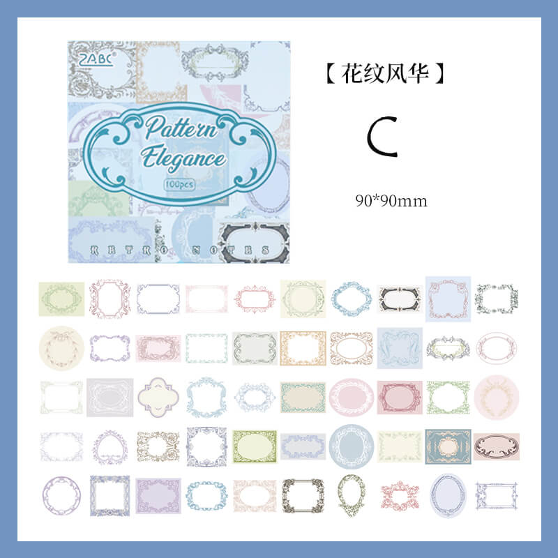 Nostalgic Labels Scrapbooking Paper | 100 PCS