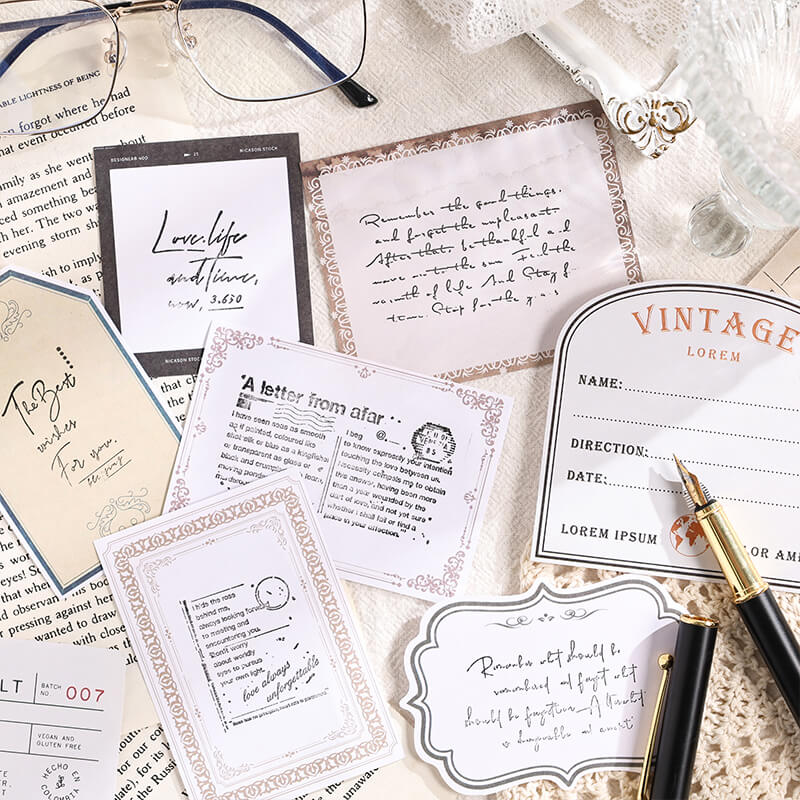 Nostalgic Labels Scrapbooking Paper | 100 PCS